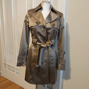 Jessica Simpson Antique Gold Trench Coat Single Breasted  Size M